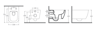 Подвесной унитаз Isvea Vea Cubo 10VA02001SV-2C безободковый антрацит матовый Подвесной унитаз Isvea Vea Cubo 10VA02001SV-2C безободковый антрацит матовый