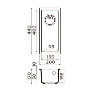 Мойка кухонная Omoikiri Bosen 20-U-GR leningrad grey