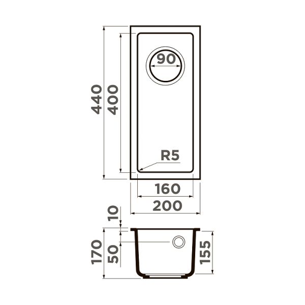 Мойка кухонная Omoikiri Bosen 20-U-GR leningrad grey