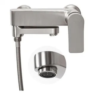 Смеситель для ванны с ручным душем Hansberge H4010NK никель