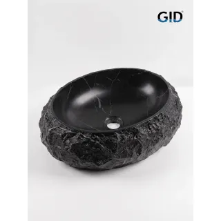 Раковина накладная Gid Montana 630-bs 54487 48 см искусственный камень черная