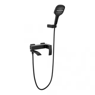 Смеситель для ванны с ручным душем Hansberge H4077BL чёрный матовый
