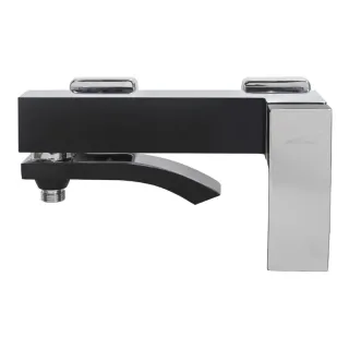 Набор смесителей для ванны 3 в 1 Hansberge Cubito H7077BC чёрный/хром