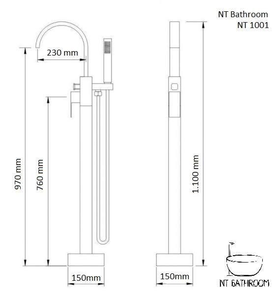 Напольный смеситель для ванны NT Bagno Nera C NT1001 хром