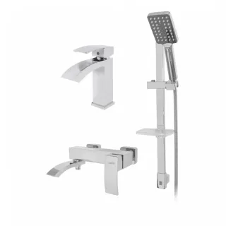 Набор смесителей для ванны 3 в 1 Hansberge Cubito H7077C хром