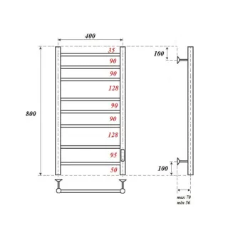 Полотенцесушитель электрический Apextermo Stella ST00184CH шоколад