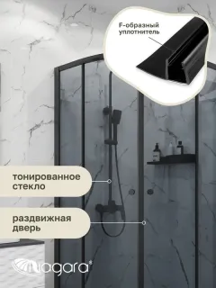 Душевой уголок Niagara Eco NG-1003-14T 80x80 см профиль чёрный стекло тонированное
