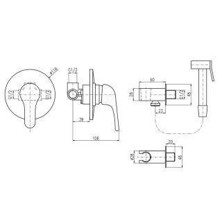 Гигиенический душ со смесителем Rav Slezak Sazava SA542 хром Гигиенический душ со смесителем Rav Slezak Sazava SA542 хром