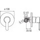 Смеситель Nobili AB87108CR для душа встраиваемый