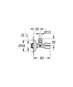 Вентиль угловой Grohe 22039000 для подключения смесителей хром