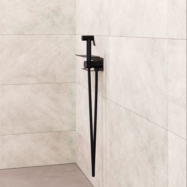 Гигиенический душ со смесителем RGW SP-221B 581408221-04 c полкой чёрный