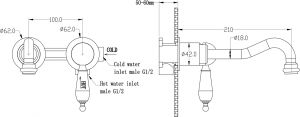 Смеситель встраиваемый Boheme Tradizionale Chromo для раковины хром 267
