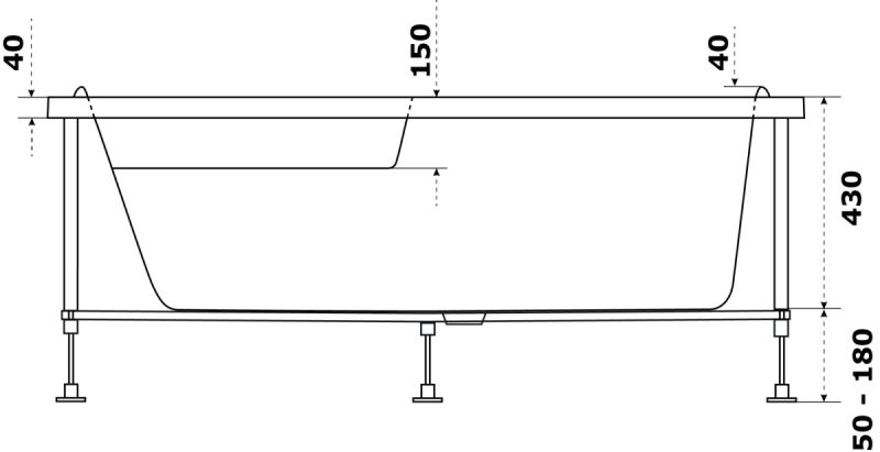 Каркас для ванны Azario Микона МИК0002 разборный 1700х1100