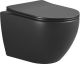 Подвесной унитаз Boheme Nero чёрный матовый 961 с крышкой
