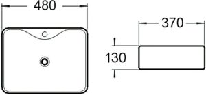 Раковина накладная SantiLine SL-1011MB 48см чёрный матовый