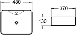 Раковина накладная SantiLine SL-1011MB 48см чёрный матовый