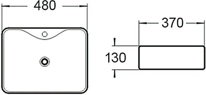 Раковина накладная SantiLine SL-1011MB 48см чёрный матовый
