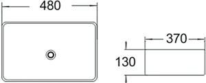 Раковина накладная SantiLine SL-1010MB 48см чёрный матовый