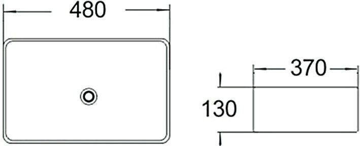 Раковина накладная SantiLine SL-1010MB 48см чёрный матовый
