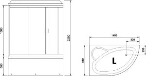 Душевой бокс Royal Bath ALP левый стекло матовое 140x95см RB140ALP-C-L