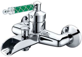 Смеситель для  ванны Boheme Vogue хром Murano, бирюзовое_Комплект хром