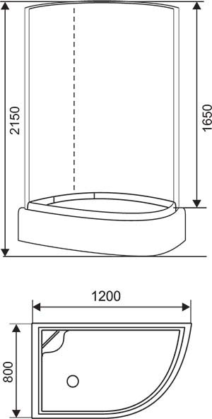 Душевая кабина ARCUS EcoStyle ES-309WP R 120x80