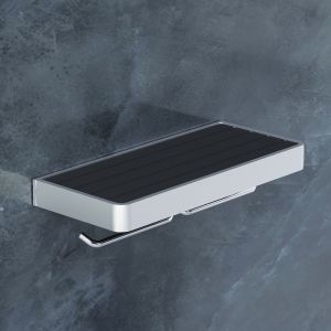Держатель туалетной бумаги Damixa Jupiter DA77341900 двойной с полкой Черный Хром