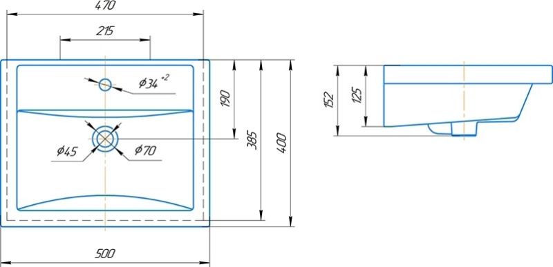 Мебельная раковина Kirovit Фостер 50см белый SD-00000991