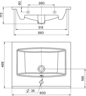 Мебельная раковина Santek Элина 1WH501606 60см белый Мебельная раковина Santek Элина 1WH501606 60см белый