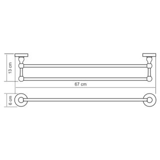 Wasserkraft Diemel K-2240 Штанга для полотенец двойная Wasserkraft Diemel K-2240 Штанга для полотенец двойная