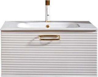 Тумба под раковину Armadi Art Vallessi Avangarde Linea 80см белый/золото 842-080-WG Тумба под раковину Armadi Art Vallessi Avangarde Linea 80см белый/золото 842-080-WG