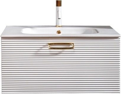 Тумба под раковину Armadi Art Vallessi Avangarde Linea 100см белый/хром 842-100-WCR