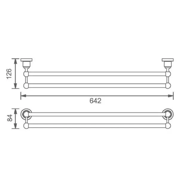 Полотенцедержатель двойной Aquanet 189261 бронза