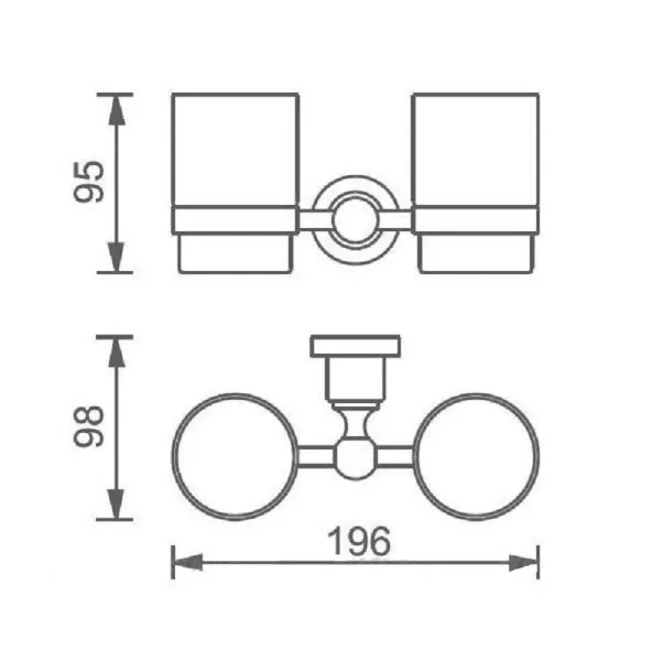 Стакан двойной с держателем Aquanet 189266 бронза