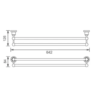 Полотенцедержатель двойной Aquanet 189279 золото