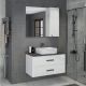 Comforty Тумба-умывальник "Амстердам-75" белая с черной столешницей, с раковиной Comforty T-Y9378