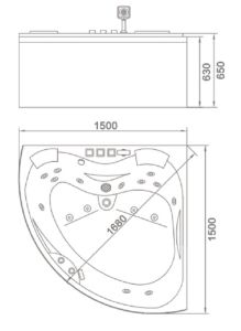 Акриловая ванна Orans BT 60 6012X00 150х150