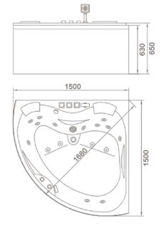 Акриловая ванна Orans BT 60 6012X00 150х150