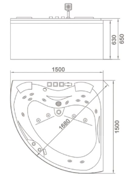 Акриловая ванна Orans BT 60 6012X00 150х150