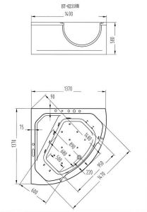 Акриловая ванна Orans BT 62 62118M0 140х140