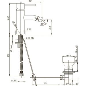 Смеситель для биде Paini Cox 78CR306 хром