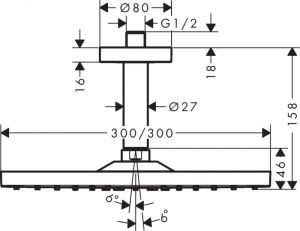 Верхний душ Hansgrohe Raindance E Air 1jet 300 26250700