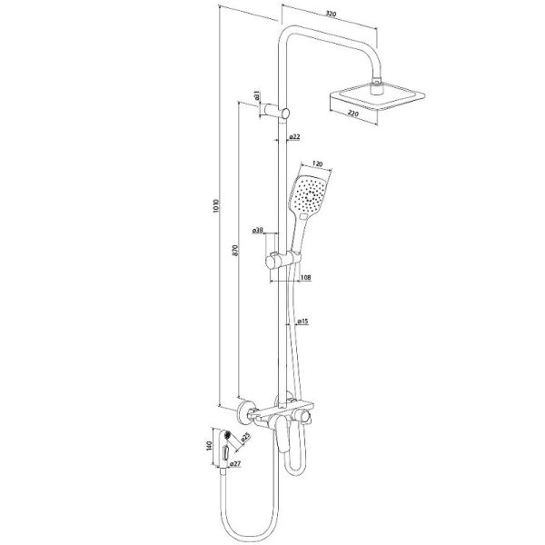 Душевая система Damixa Apollo DX220920300