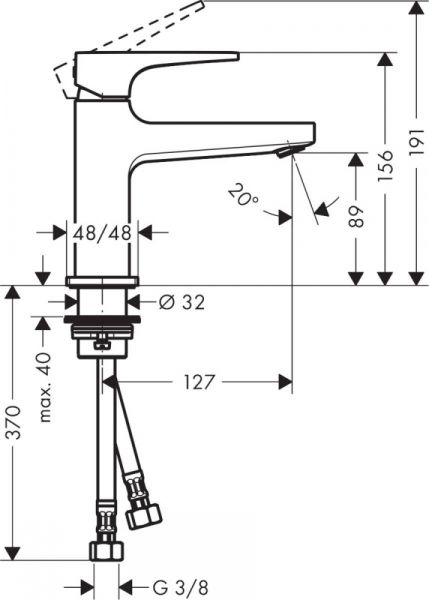 Смеситель для раковины Hansgrohe Metropol  32500340 черный хром