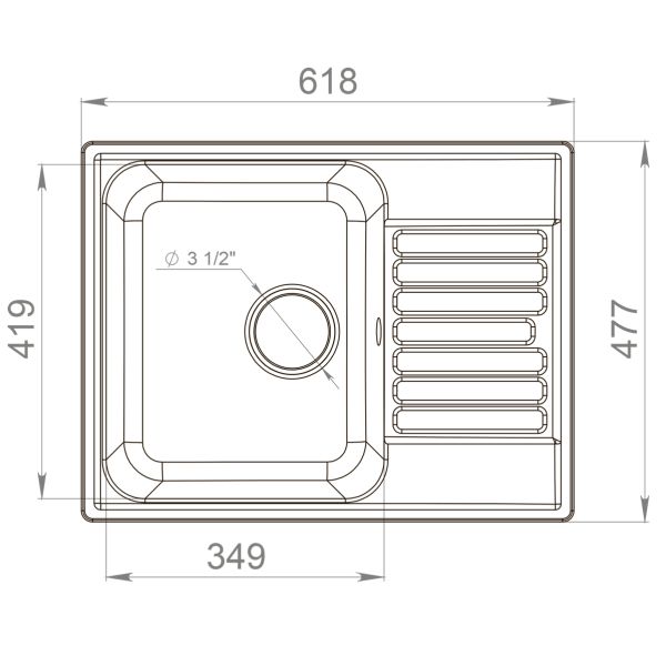 Мойка кухонная Reflexion Prima 60-GR RF0460WH белый