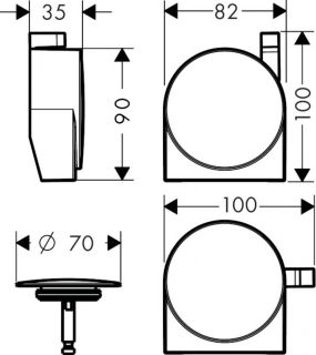 Cлив-перелив для ванны Hansgrohe Exafill S 58117700 внешняя часть белый матовый