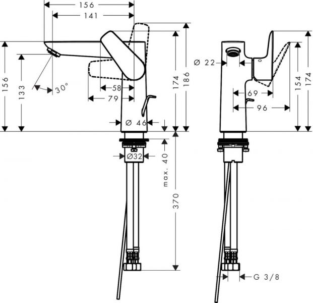 Смеситель для раковины Hansgrohe Talis E 71754340