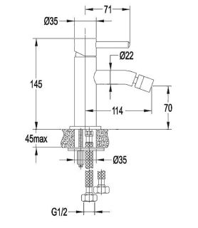Смеситель для биде Omnires Y никель Y1220NI Смеситель для биде Omnires Y никель Y1220NI