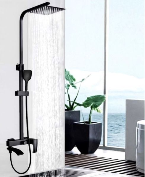 Душевая стойка ALMAes Turia SDI-1808 чёрный матовый