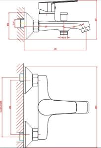 Смеситель для ванны/душа Orange Loop M26-100cr с душевым набором